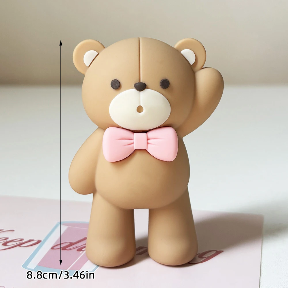 Baby Bär Kuchen Topper Cakecup Topper Mini Bär Kuchen Dekor für Geburtstag Baby Dusche Baby Junge Party Dekoration Blau Braun Rosa – Detail 20
