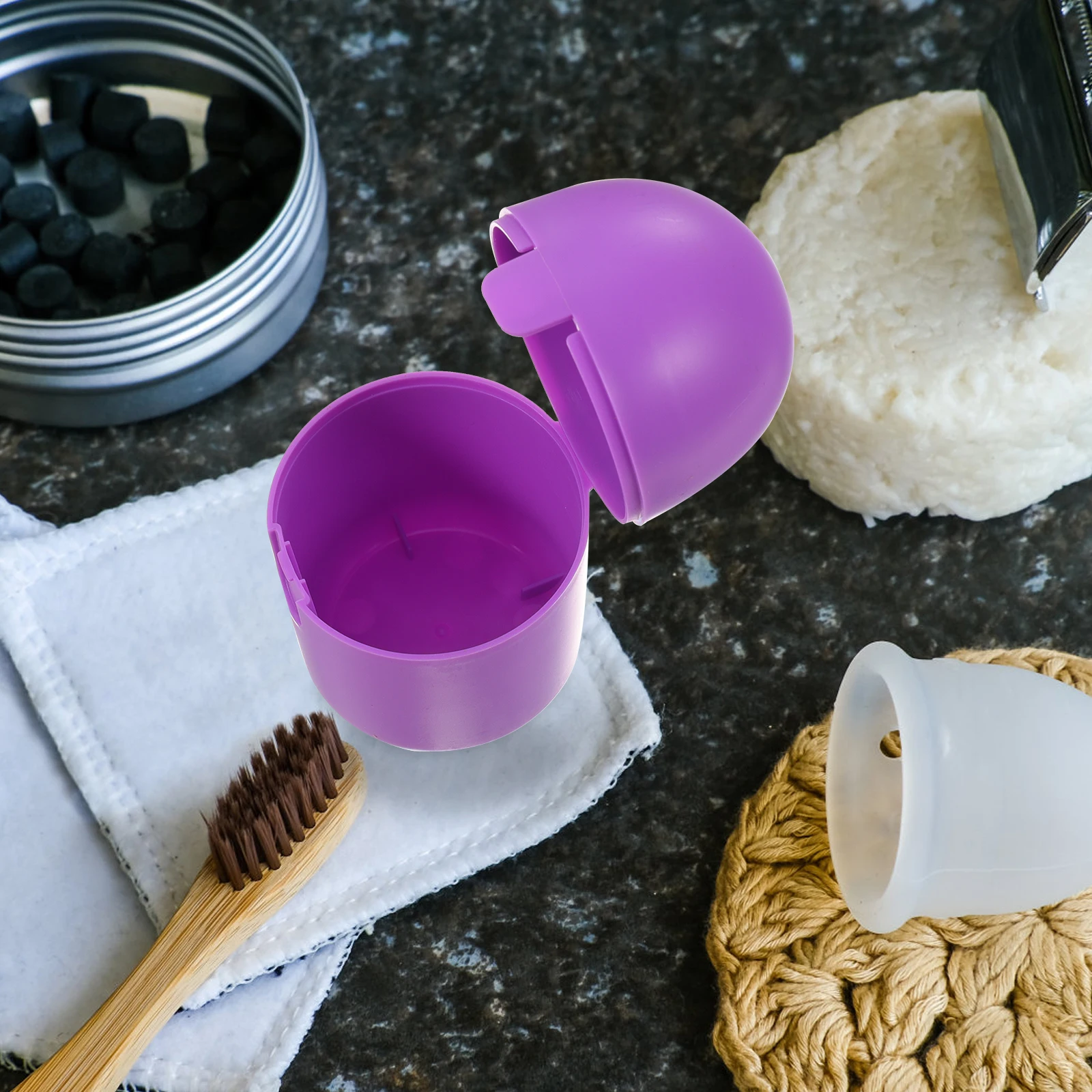 2 قطعة صندوق تخزين كأس الحيض مقاومة للحرارة الميكروويف آمنة المحمولة لفترة كوب التعقيم الإناث الرعاية الشخصية