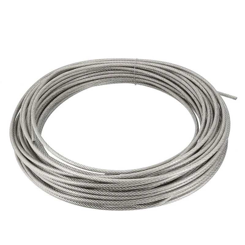 Kit cavi per impieghi gravosi 20M/4mm fune metallica in acciaio inossidabile rivestita in PVC per piante rampicanti stendibiancheria da giardino