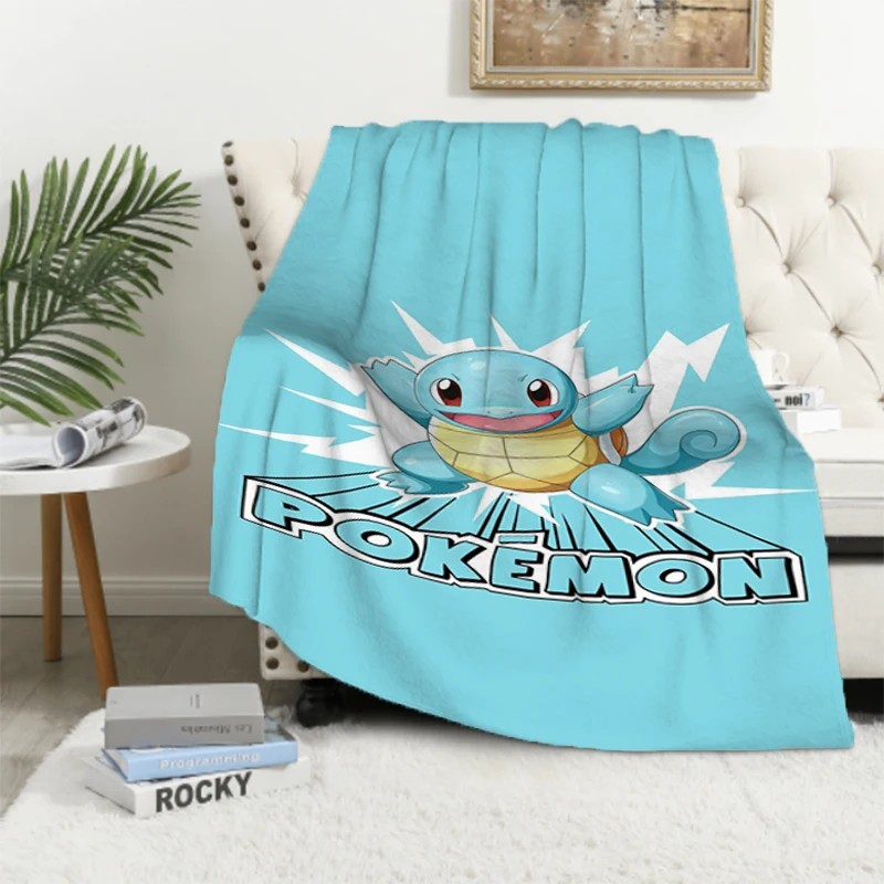 Hot Cartoon Anime Pikachu Flannel Blanket Pokemon Figures Home Sofa Lunch Break Blankets Student Warm Blankets Nap Cover Kid