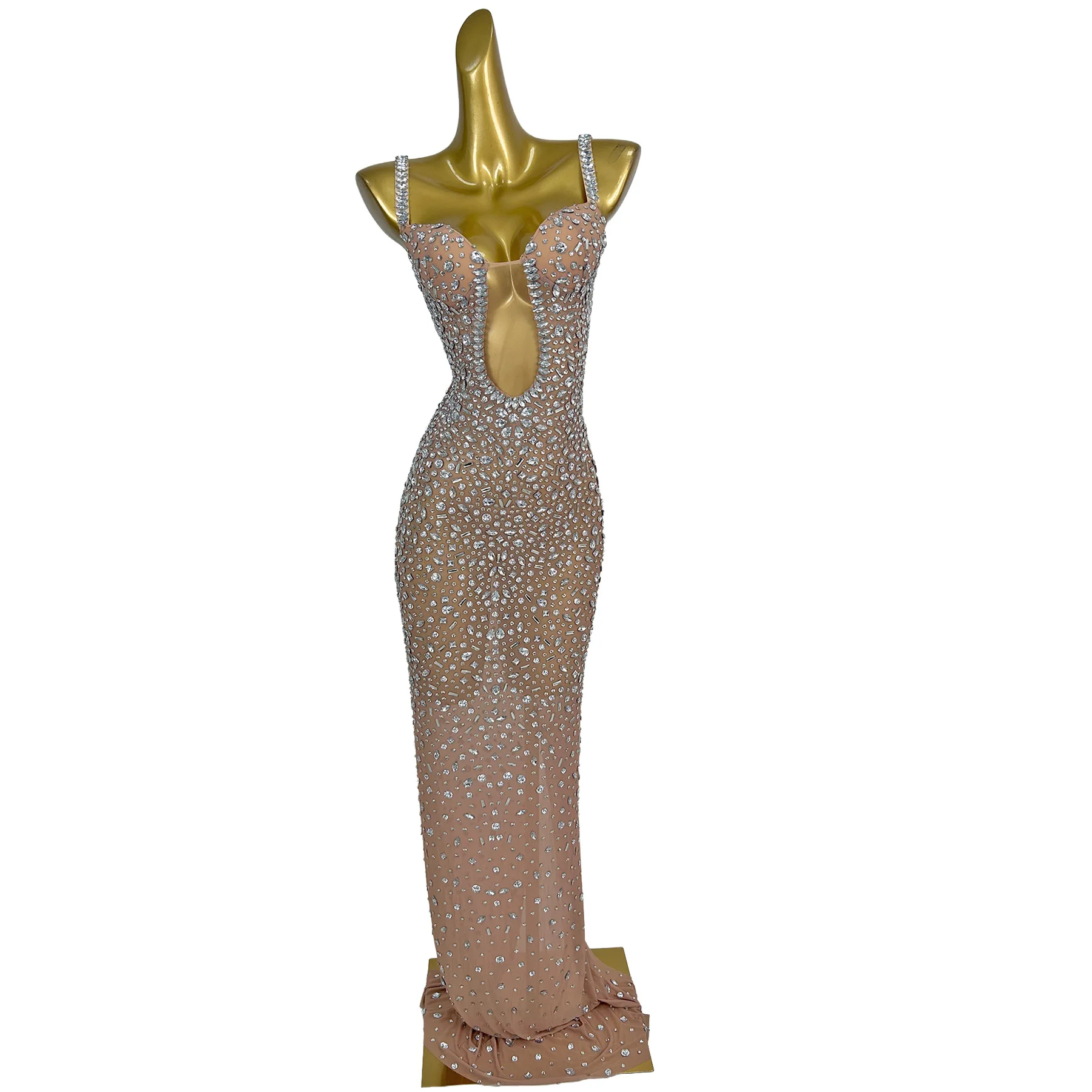 

Jianjiao Sparkling Diamond Strap Skirt Sexy Hollow Women Evening Dress Bespoke Occasion Dress Wedding Birthday Prom Gowns