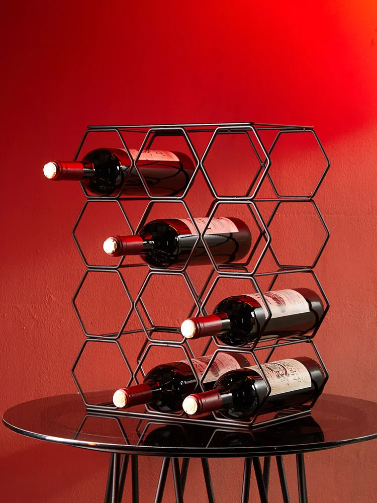 

Nordic creative wine rack lattice wrought iron wine rack bar wine rack living room home metal decorative ornaments