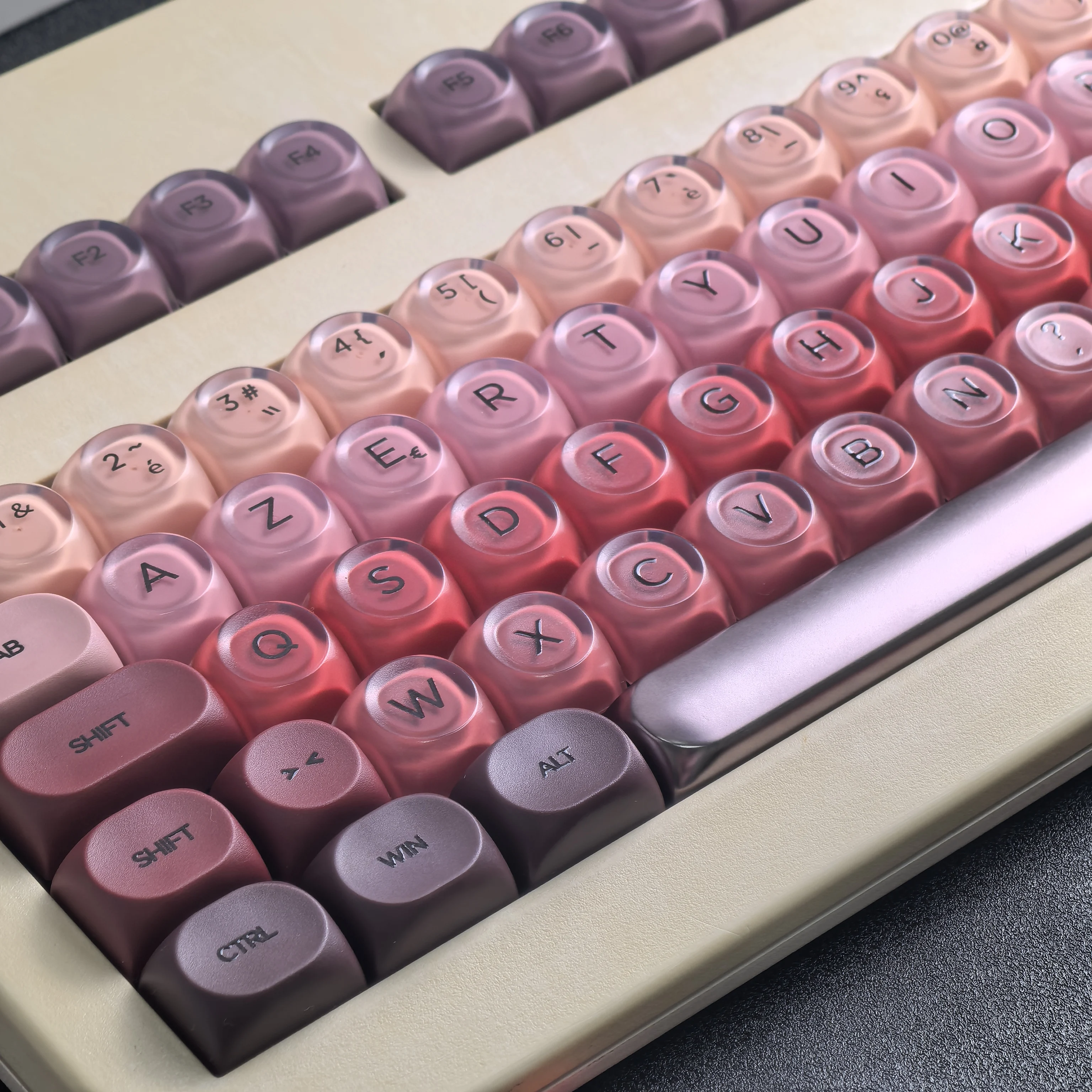 MAIMOOO Azerty Keycaps French Iso Layout Retro Crystal Red Lipstick Foundation AULA AJAZZ Keyboard Keycaps