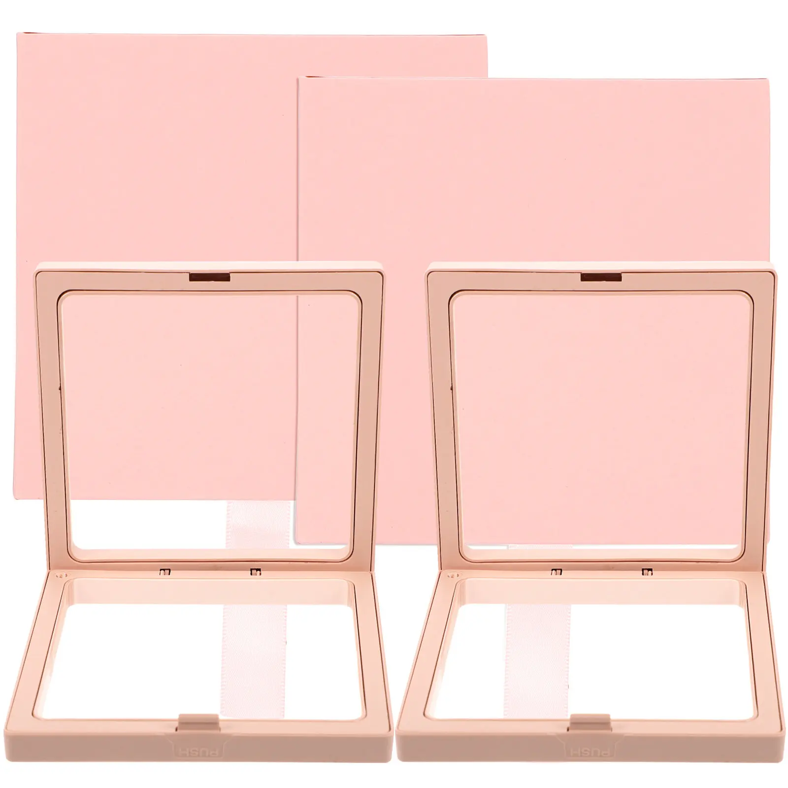 

Набор из 2-х премиальных шкатулок для хранения украшений с герметичной пленкой, легкий и компактный дорожный органайзер для серег и ожерелий