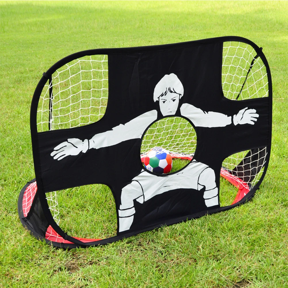 Foldable Football Goals Portable Practice Soccer Net Indoor Outdoor Movable Training Toy Soccer Ball with Carry Bag for Kids