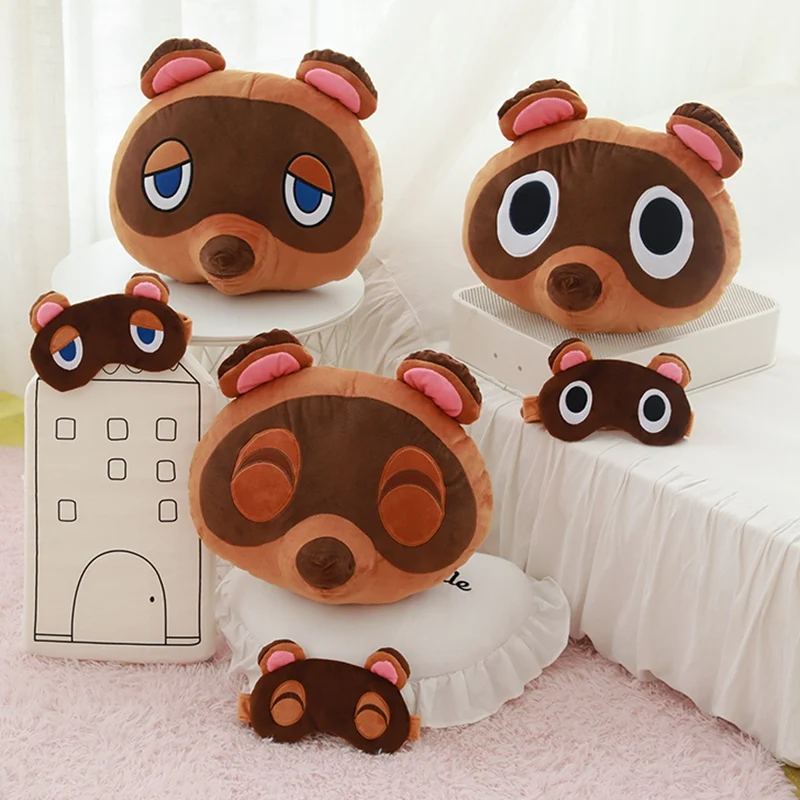 Kawaii Animal Crossing Surrounding Plush Toy Friends Association Tanuki Tom Nook Stuffed Cushion Beanie Peluche Kid Gifts