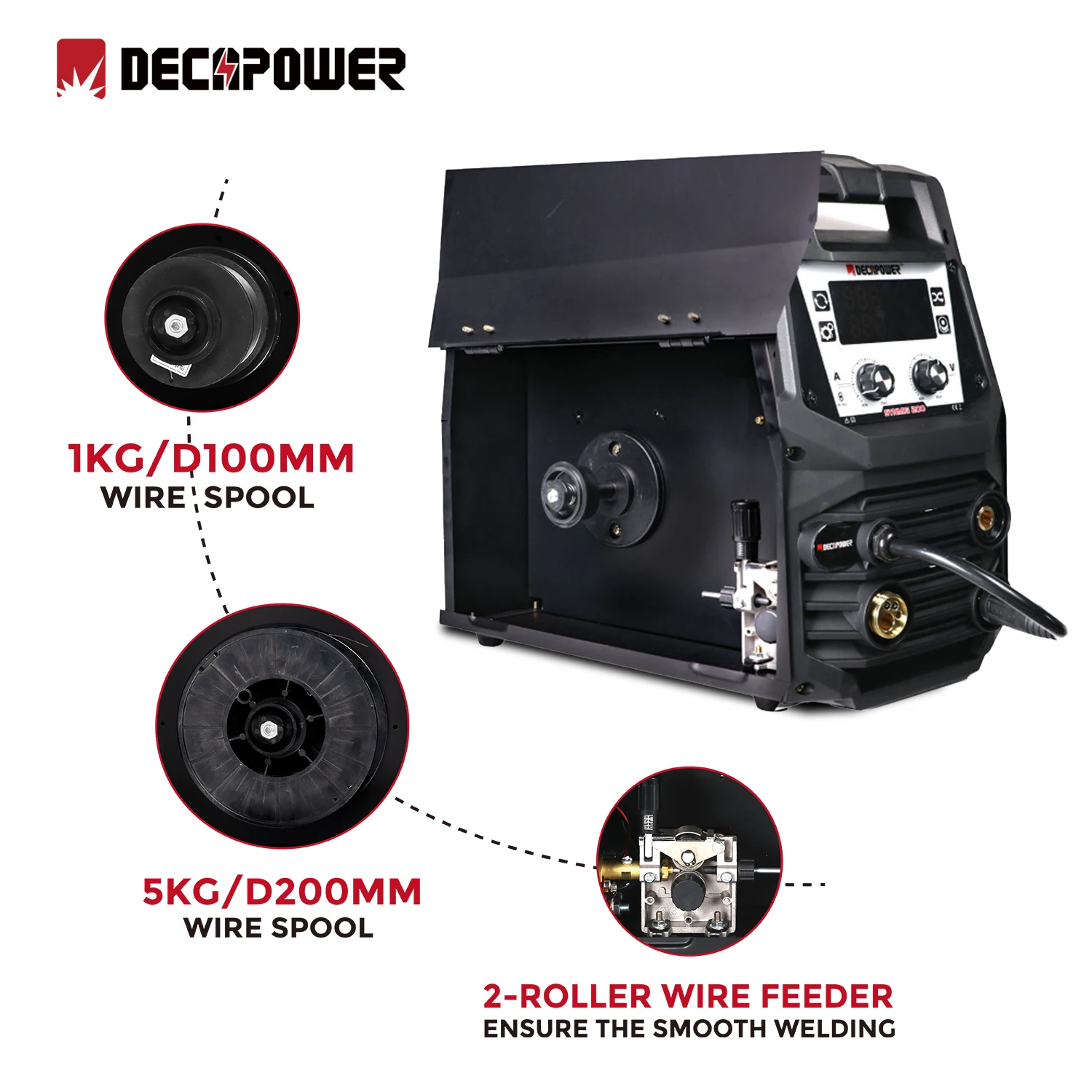 Dekapower SYNMIG 200 półautomatyczny wielofunkcyjny do spawania MIG MAG MMA unoszący strumień TIG gaz łukowy bez gazu spawarka spawanie mig maszyna