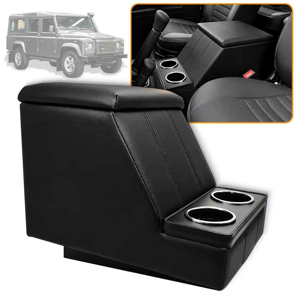 

Front Cup Holders Black Mesh Cubby Box for Classic Land Rover Defender 110 90 TDI TD4 Armrest Center Console Handheld Box