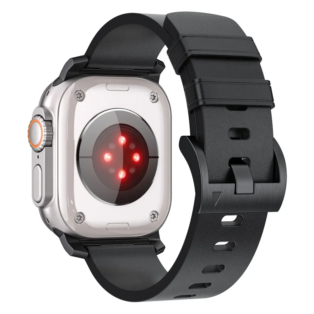สายหนังสำหรับนาฬิกา Apple ULTRA 2 49mm Series 10 46mm 42mm สร้อยข้อมือแบบห่วงสุดหรูสำหรับ iWatch 9 8 7 45mm 41mm 6 5 4 44/40mm 38mm