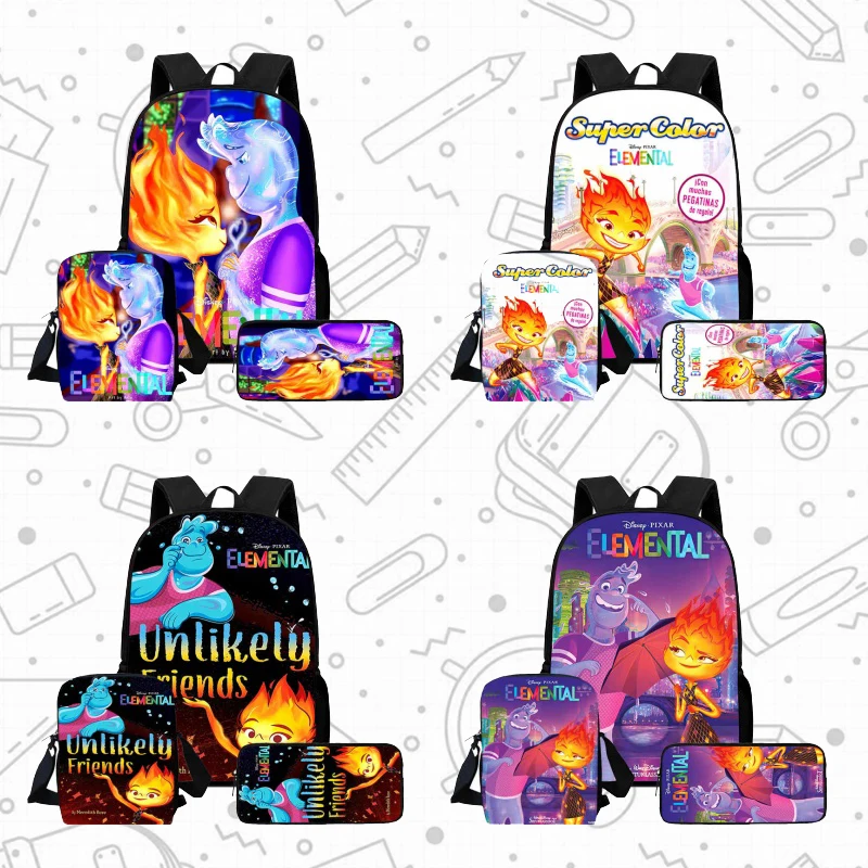 

Cartoon ElementTal Child School Backpack With Shoulder Bags Pencil Bag For Kindergarten,Light Weight School Bags For Boys Girls