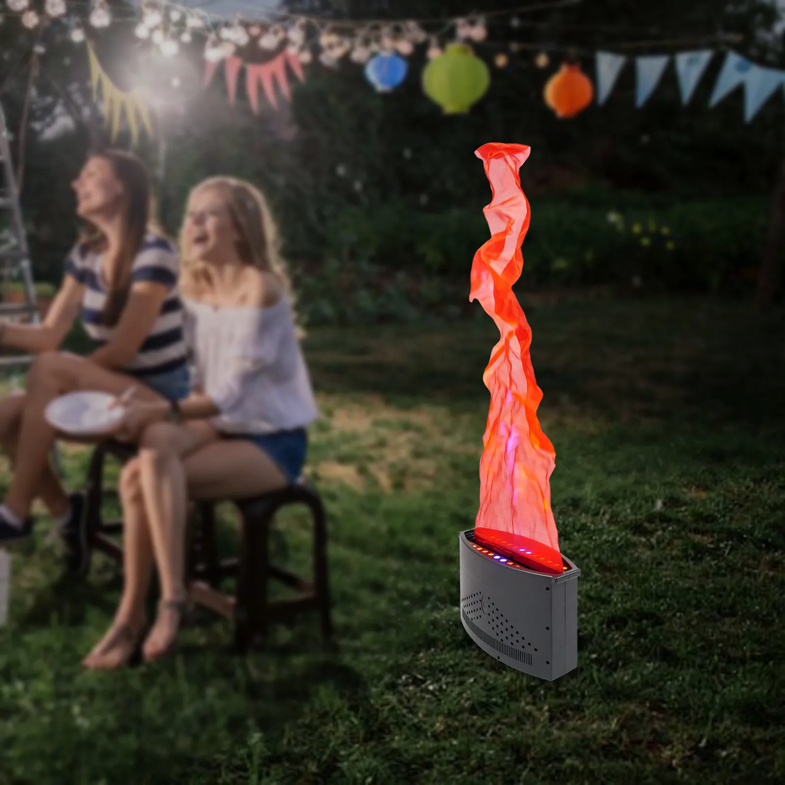 

24 LED Fake Fire Flame Light, 130W DMX Stage Effect Lamp with RGB, Realistic Flame for DJ Party Halloween Christmas Decoration