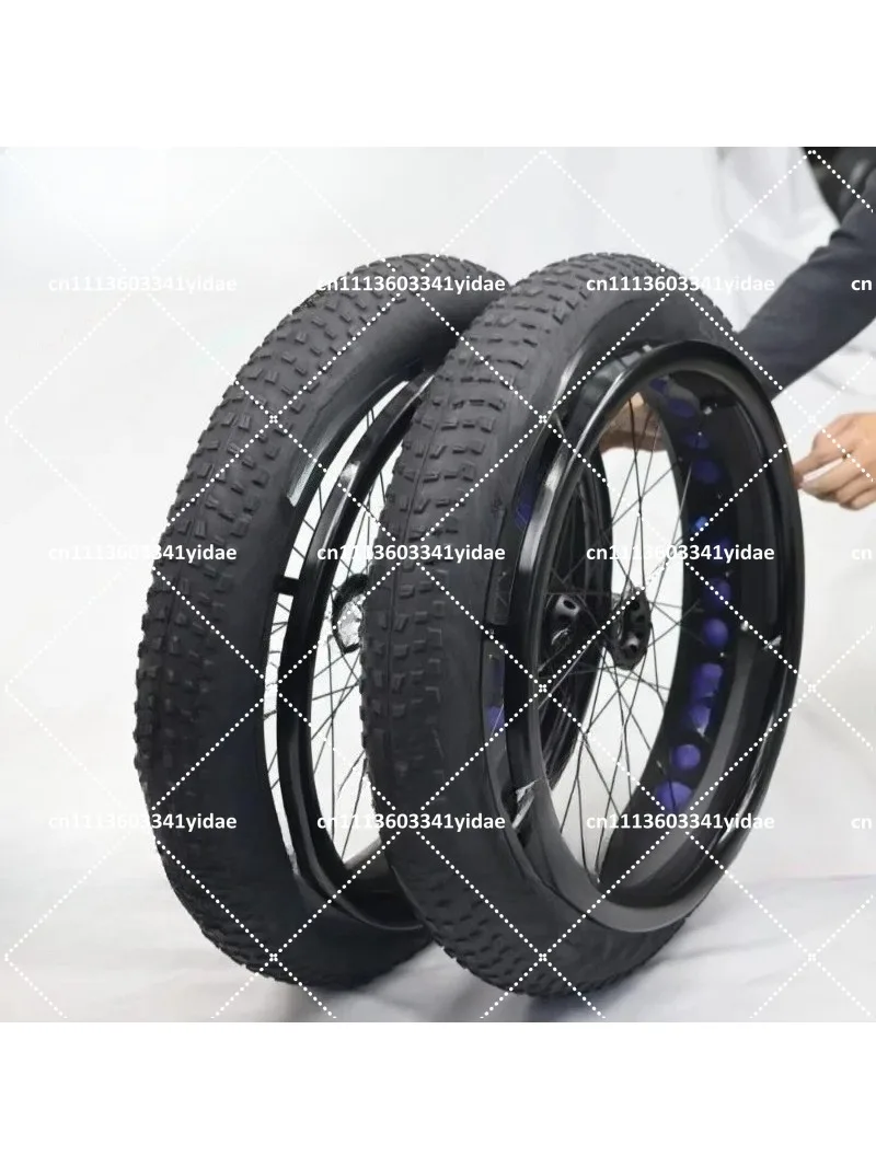 24 Inch x 4.0 Inch Fat Tire Wheelchair Wheels for Beach and Snow Terrain Pair of Two