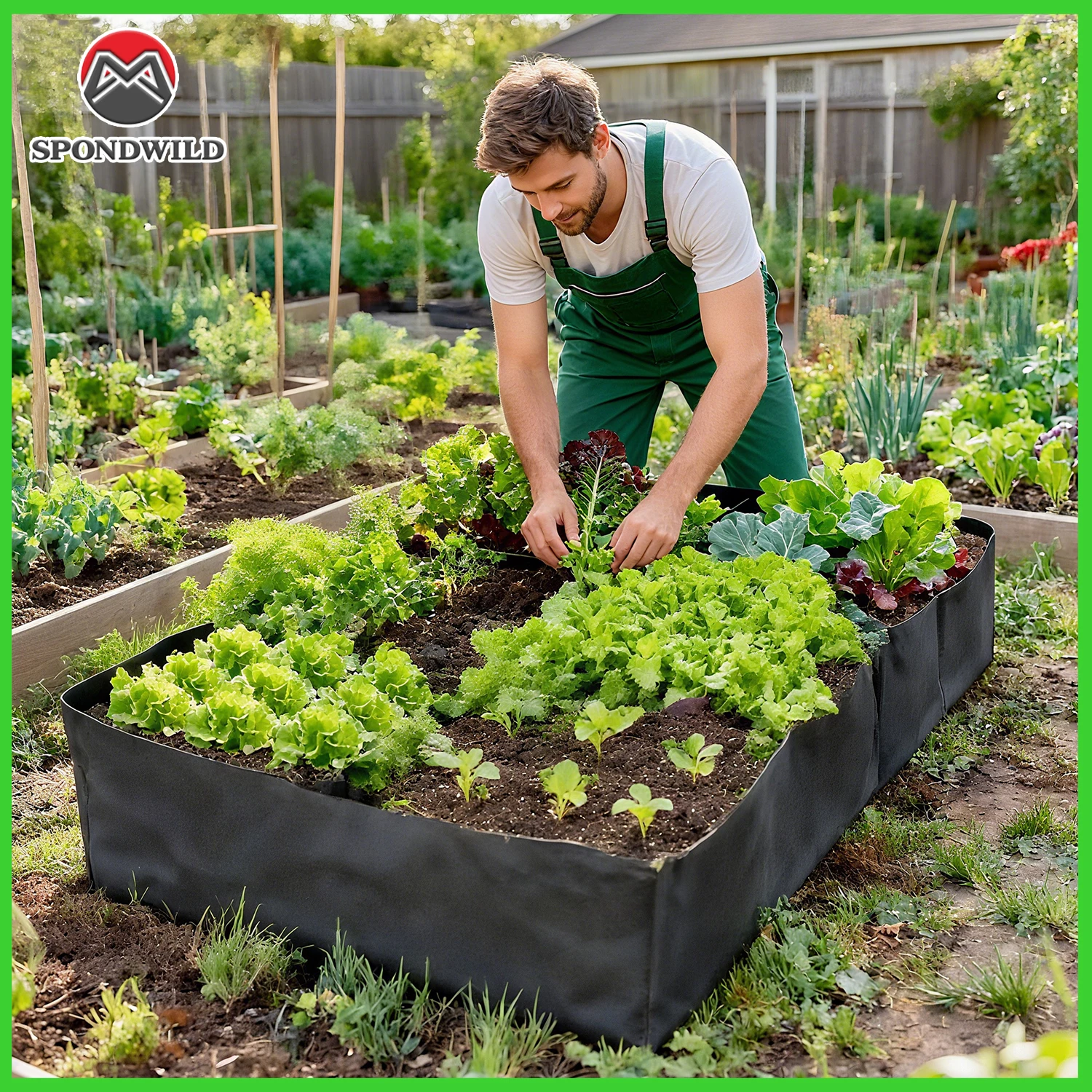 

Садовая кровать с 8 решетками, очень большая тканевая кашпо для овощей, сверхпрочная нетканая сумка для выращивания на открытом воздухе