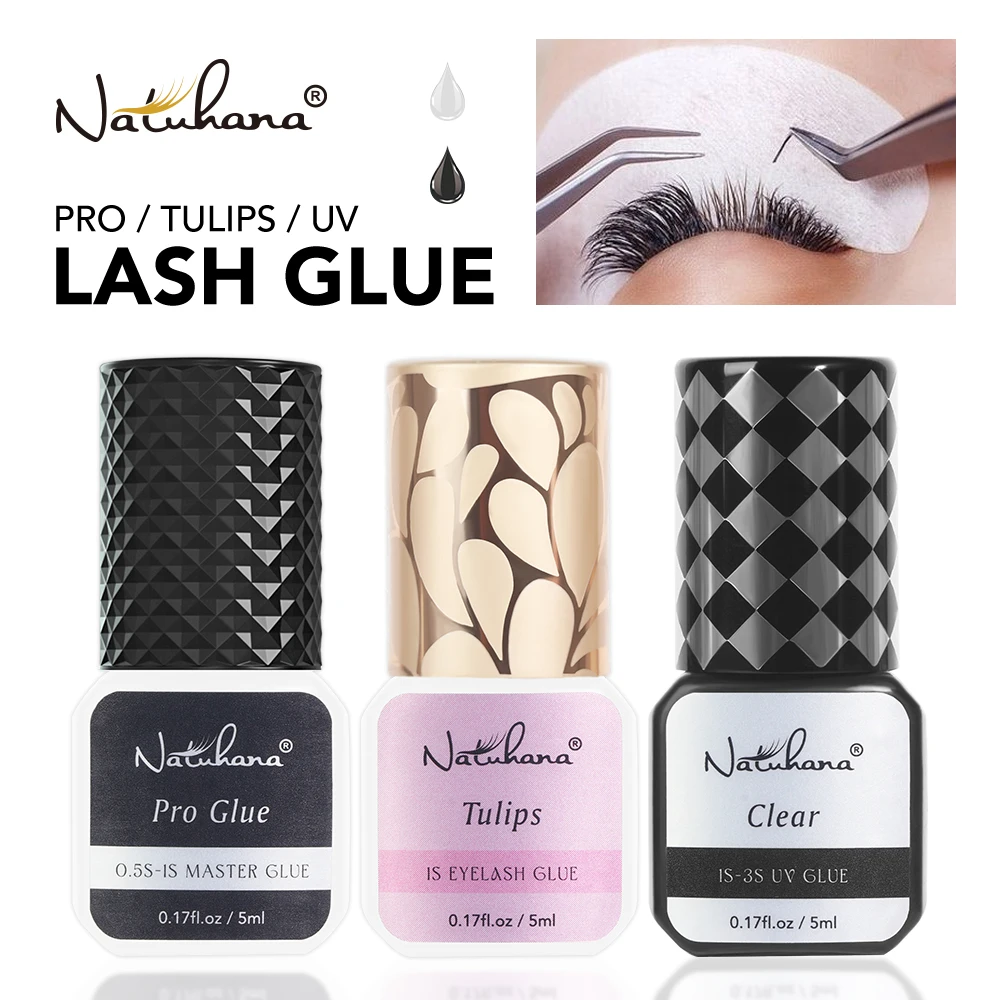 NATUHANA 5ml colle principale séchage rapide forte Extension de faux cils colle UV rétention adhésive faible odeur colle à cils