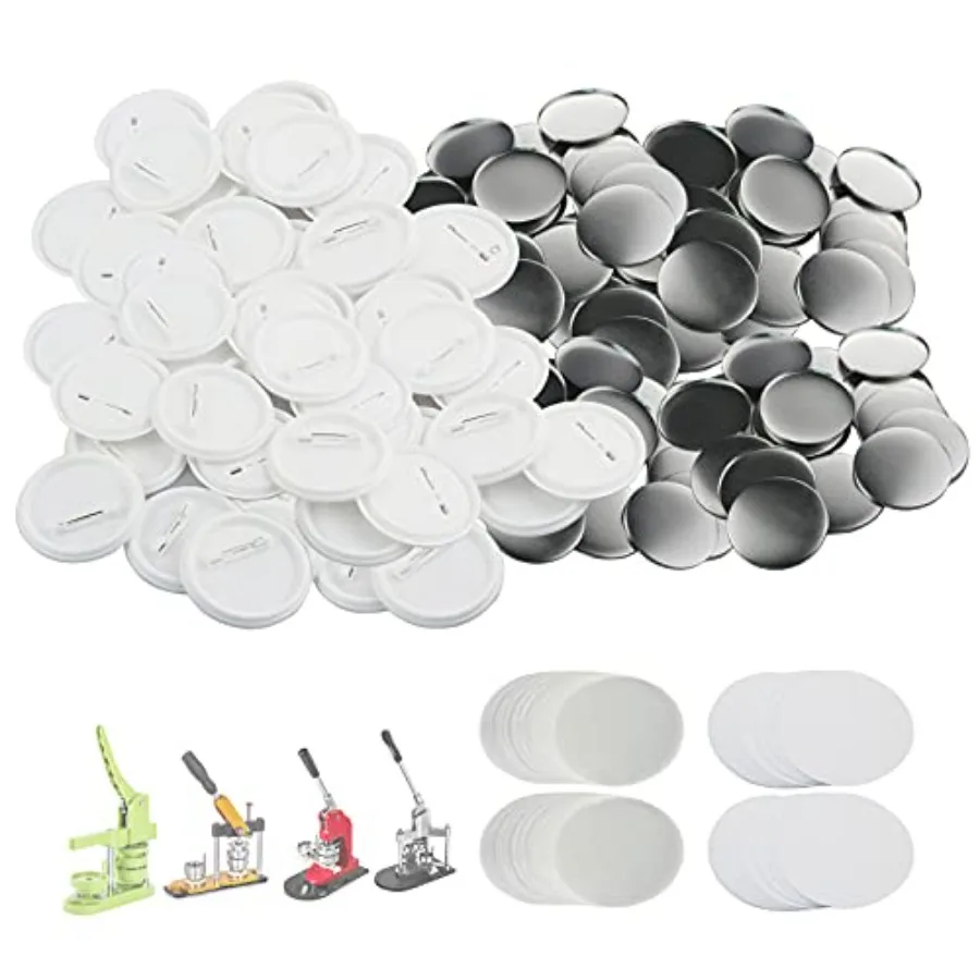 

200 Sets 58mm/2.25 inch Button Supplies Button Parts for Buttons Maker Machine 58mm Round Badge Blank Buttons Pins Includes Pla