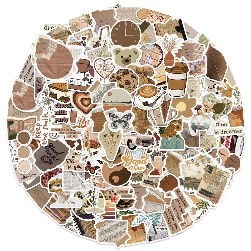 

10/30/50/112pcs Cartoon Vintage Art Graffiti Stickers Aesthetic Creative Graffiti Sticker Luggage Phone Notebook Decals Packing