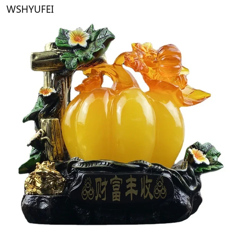 

1 pc 23*12*22cm Wealth Harvest Pumpkin Decoration living room Outdoor courtyard home decorations Resin Crafts Birthday gift