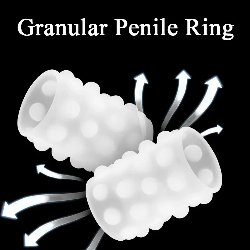 Transparent Penis Ring Beads Clitoris Stimulate Foreskin Correction Cock Rings Delay Ejaculation G-spot Massage Sex Toys for Men