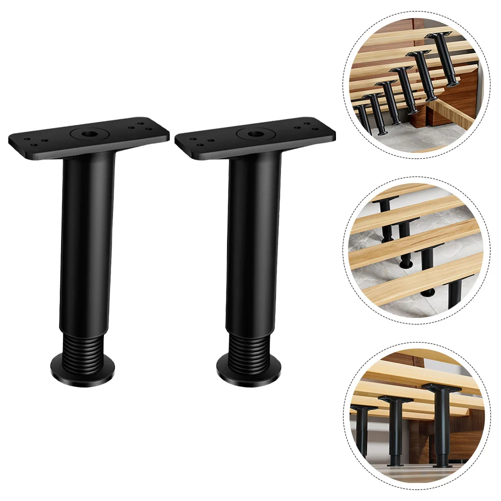 2 Pcs Bed Support Frame Height Adjuster Adjustable Legs Heavy Furniture Reinforcement Kit Risers Plastic Steel Replacement