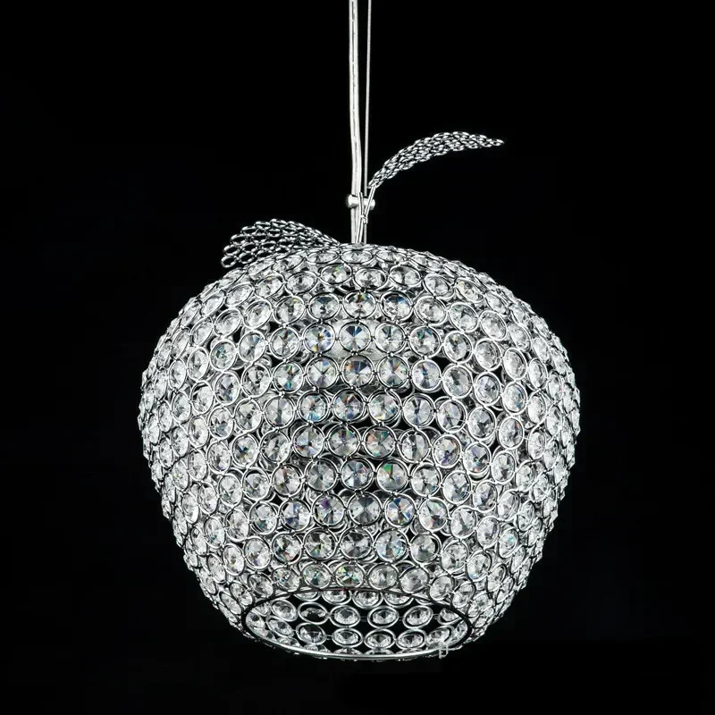 Crystal Modern Apple Stainless Steel Led Lamps Pendant Lights Bedroom Lamps Led Luster Light Crystal Restaurant Pendant Lamps