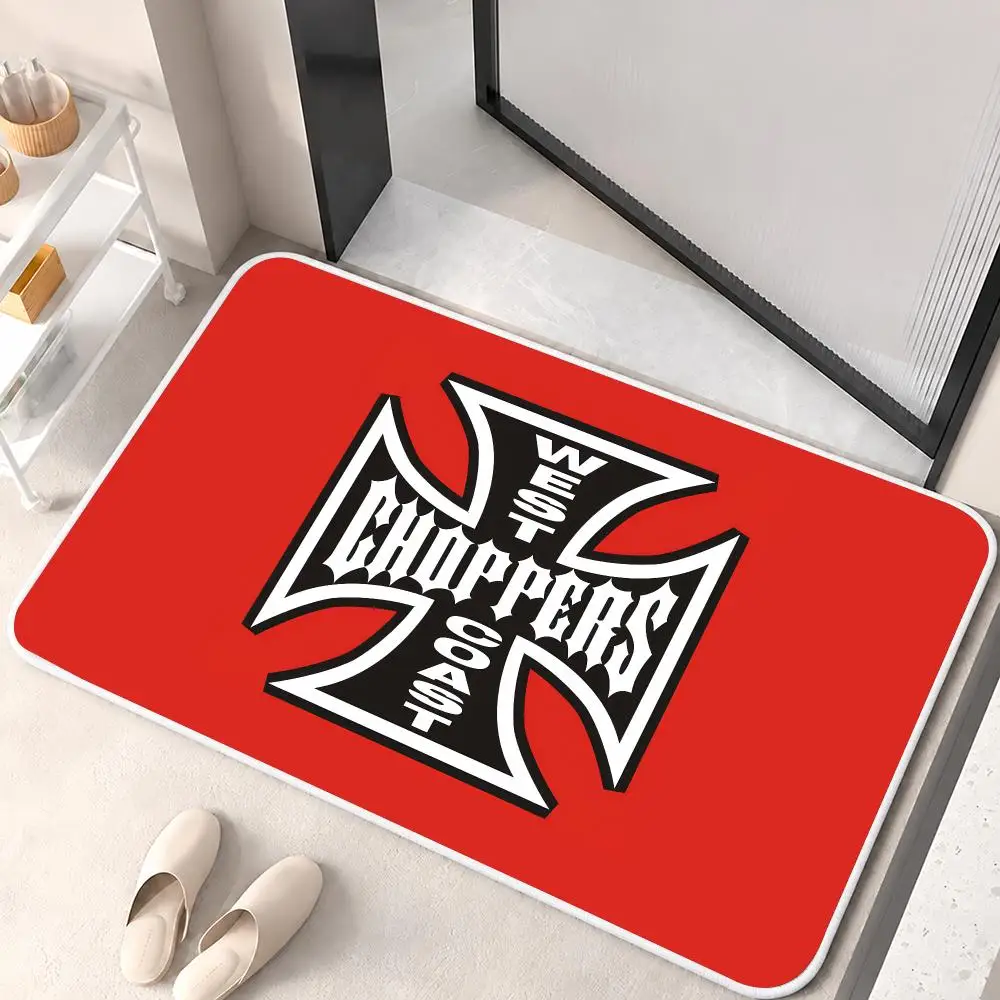 W-West Coast Choppers WCC Logo Floor Mat Flannel Rug Soft Non Slip Door Mat For Bathroom Bedroom Kitchen Living Room Home Decor