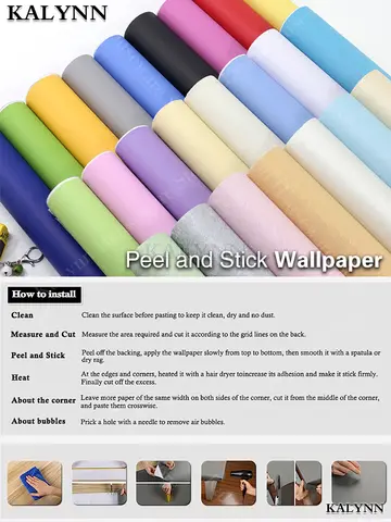 Himmelsblå självhäftande tapet, självhäftande kontaktpapper, vinyltapetrulle DIY dekorativa klistermärken skåp, bänkskiva 8 best sales blå tapet - №2