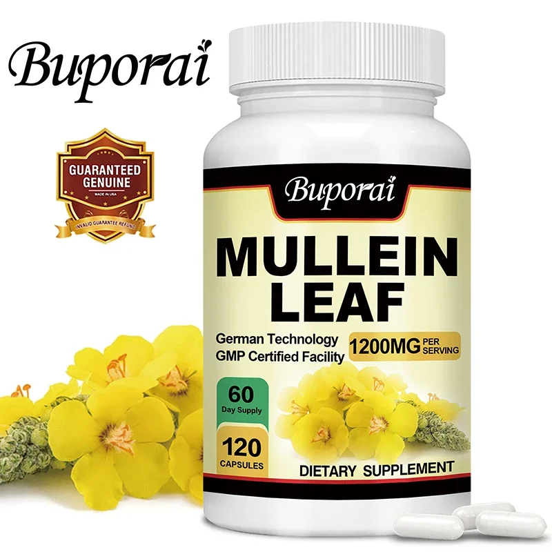 Mullein Leaf Capsules - for Lung Cleanse and Detox,  Support Healthy Respiratory Function, Improve Sleep