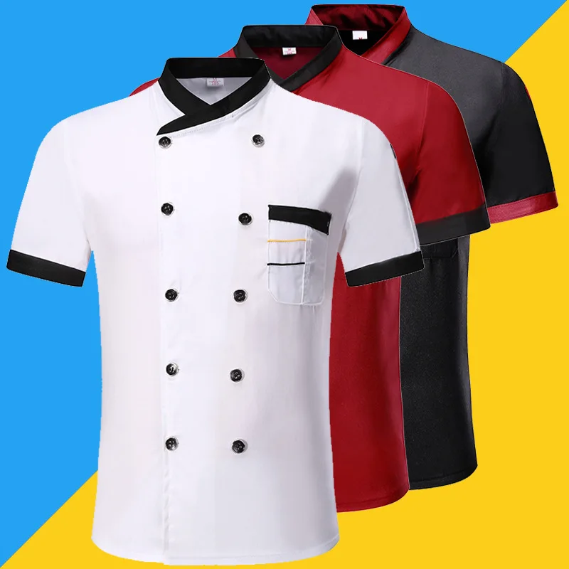 Unisex Chef Uniform Short & Long Sleeve Set Breathable Catering Hotel Restaurant Kitchen Workwear