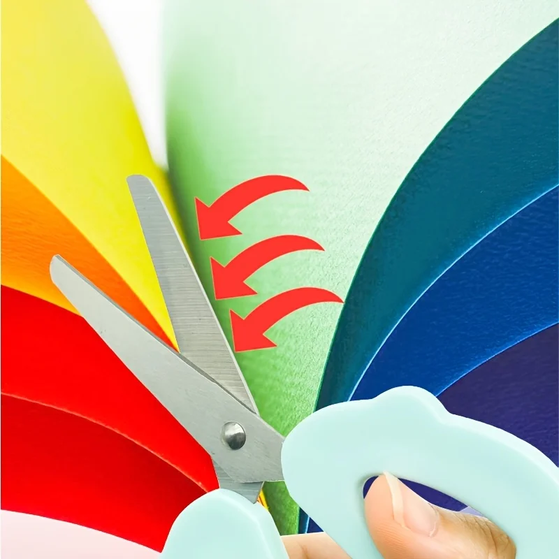 1pc Creative Macaron Color Standing Flower Office Scissors, Cute Portable Stationery Scissors, DIY Crafts Paper-Cutting Scissor