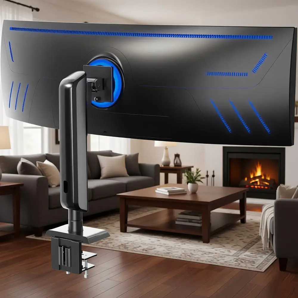 

Прочный настольный кронштейн для 49-дюймовых мониторов, выдерживает нагрузку до 18 кг, компактная вертикальная подставка, черный