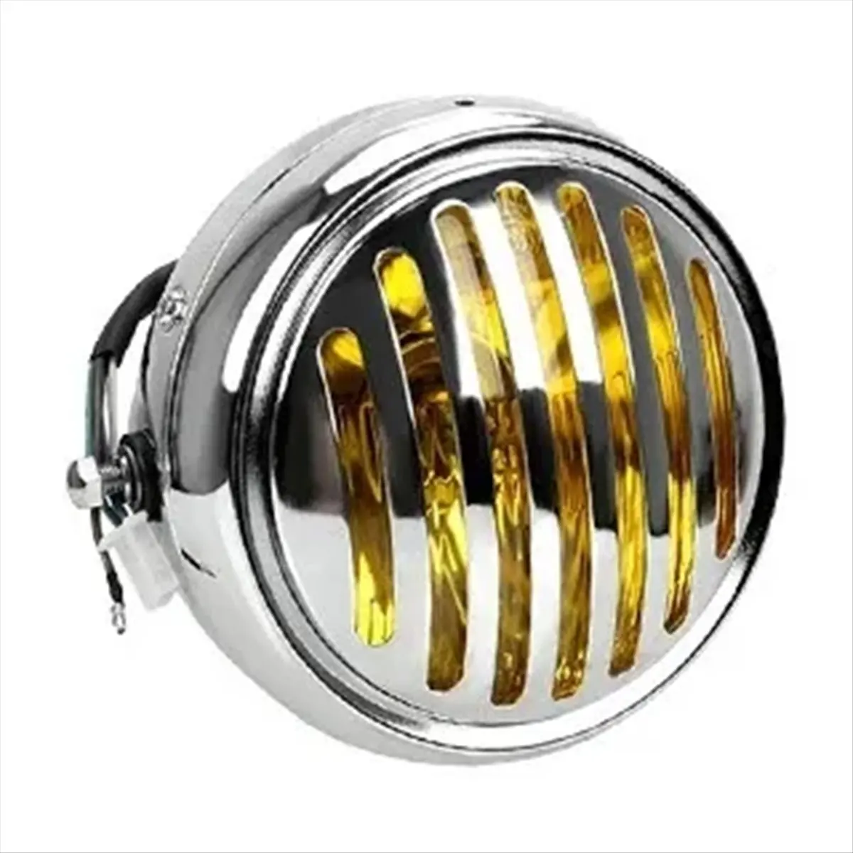 Compatible For Gn125/Cg125 Modified Retro Universal Motorcycle 12V Black Shell Front Retro Round Headlight
