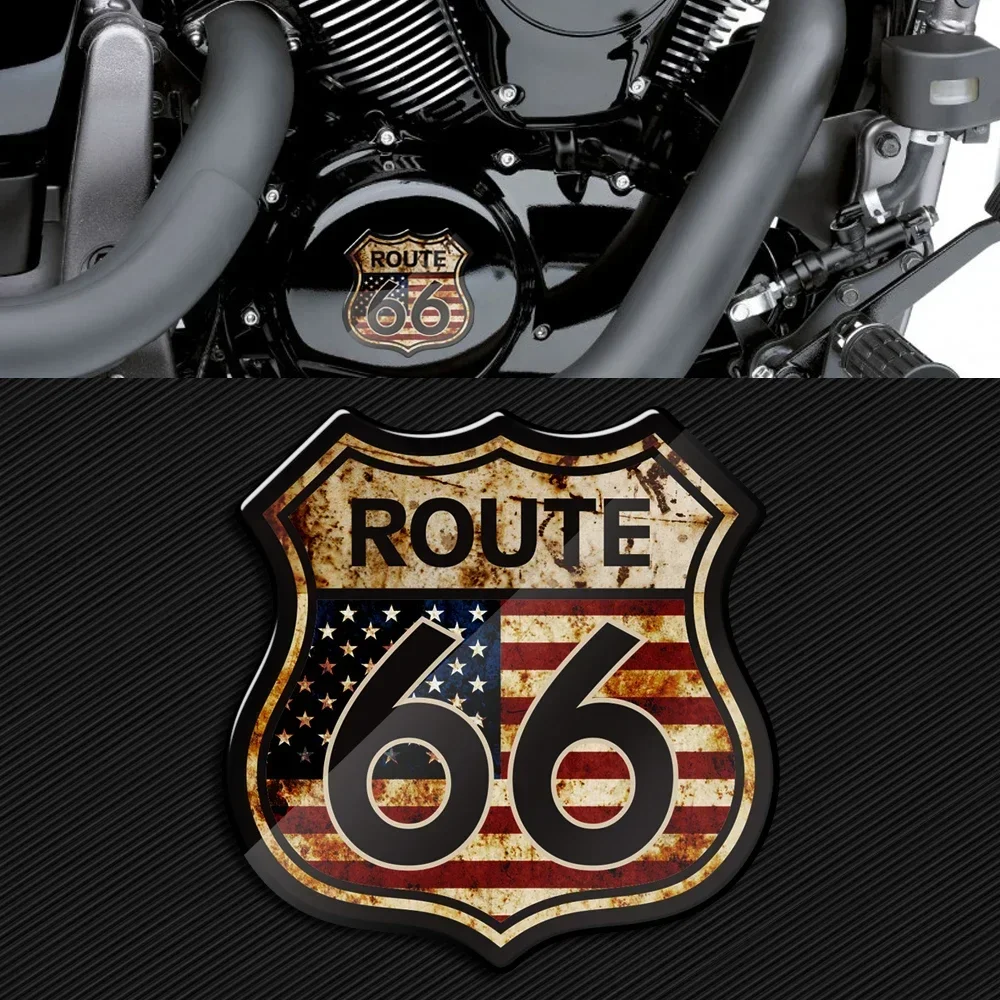 3D US The Historic Route 66 Stickers Rusty Decals Motorcycle Motorbike Car Vintage Sticker