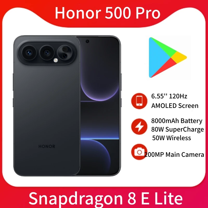 Смартфон Honor 500 Pro, 6.55' AMOLED-экран 120 Гц, аккумулятор 8000 мАч, зарядка 80 Вт, OTG, Google Play Store, OTA