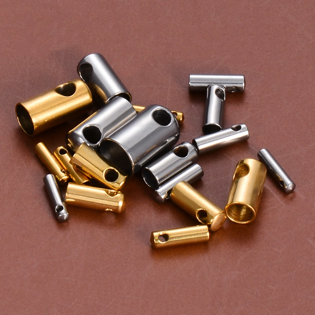 10Pcs Wholesale Stainless Steel End Bead Caps Connector for DIY Jewelry Bracelet Necklace Making Findings Supplies