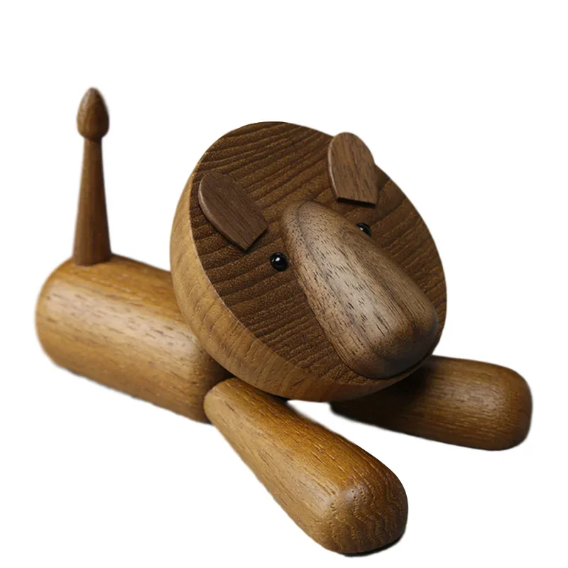 Home Decor Small furniture wooden ornaments Scandinavian lion crafts large tail wooden small squirrel crafts gifts wooden gifts