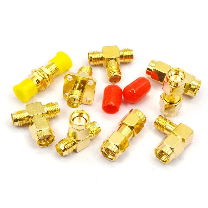 5PCS Adaptador RP SMA macho hembra a SMA hembra tuerca de acoplamiento coaxial RF Conector de barril convertidor para