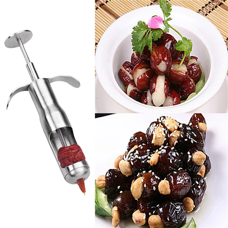 2023 Stainless Steel Red Dates Jujube Pitter Cherry Olive Corer Home Kitchen Fruit Core Remover Seed Push Out Tool Accessories