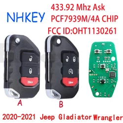 NHKEY  OHT1130261 68416-784AA Keyless Flip Smart Key 433MHz OEM PCF7939M Chip For 2018 2019 2020 2021 Jeep Wrangler Gladiator