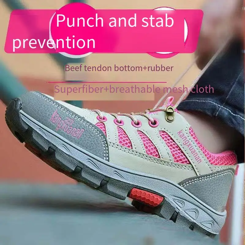 

Labor Protection Shoes Women Anti Smashing Anti Piercing Steel Toe Lightweight Wear-resistant Comfortable Odor Resistant Shoes