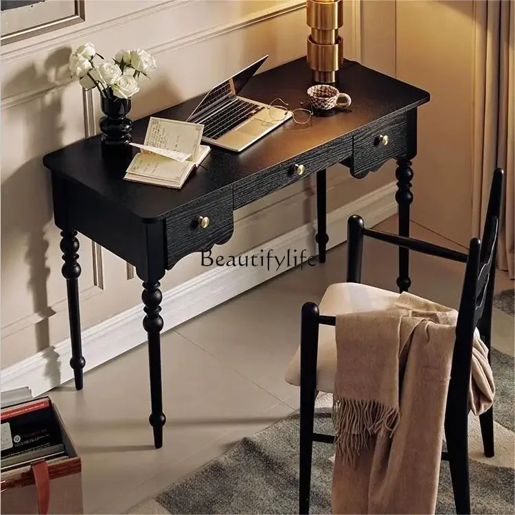 LXFrench retro solid wood desk modern simple home makeup study computer deskSSS