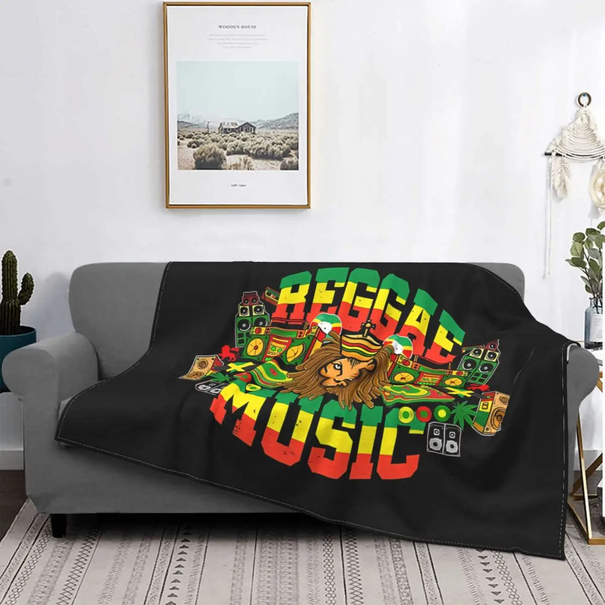 Jamaican Rasta Lion Blanket Flannel Summer Judah Sound System Dub Dancehall Breathable Thin Throw Blankets For Plush Thin Quilt