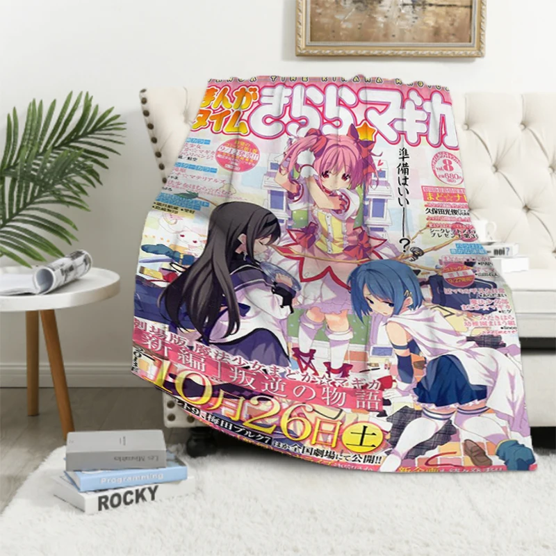 

Puella Magi Madoka Magica Cushion Blanket Fluffy Microfiber Bedding Bed Blankets for Decorative Sofa King Lid Knee Fleece Soft