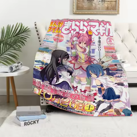 Puella Magi Madoka Magica Cushion Blanket Fluffy Microfiber Bedding Bed Blankets for Decorative Sofa King Lid Knee Fleece Soft