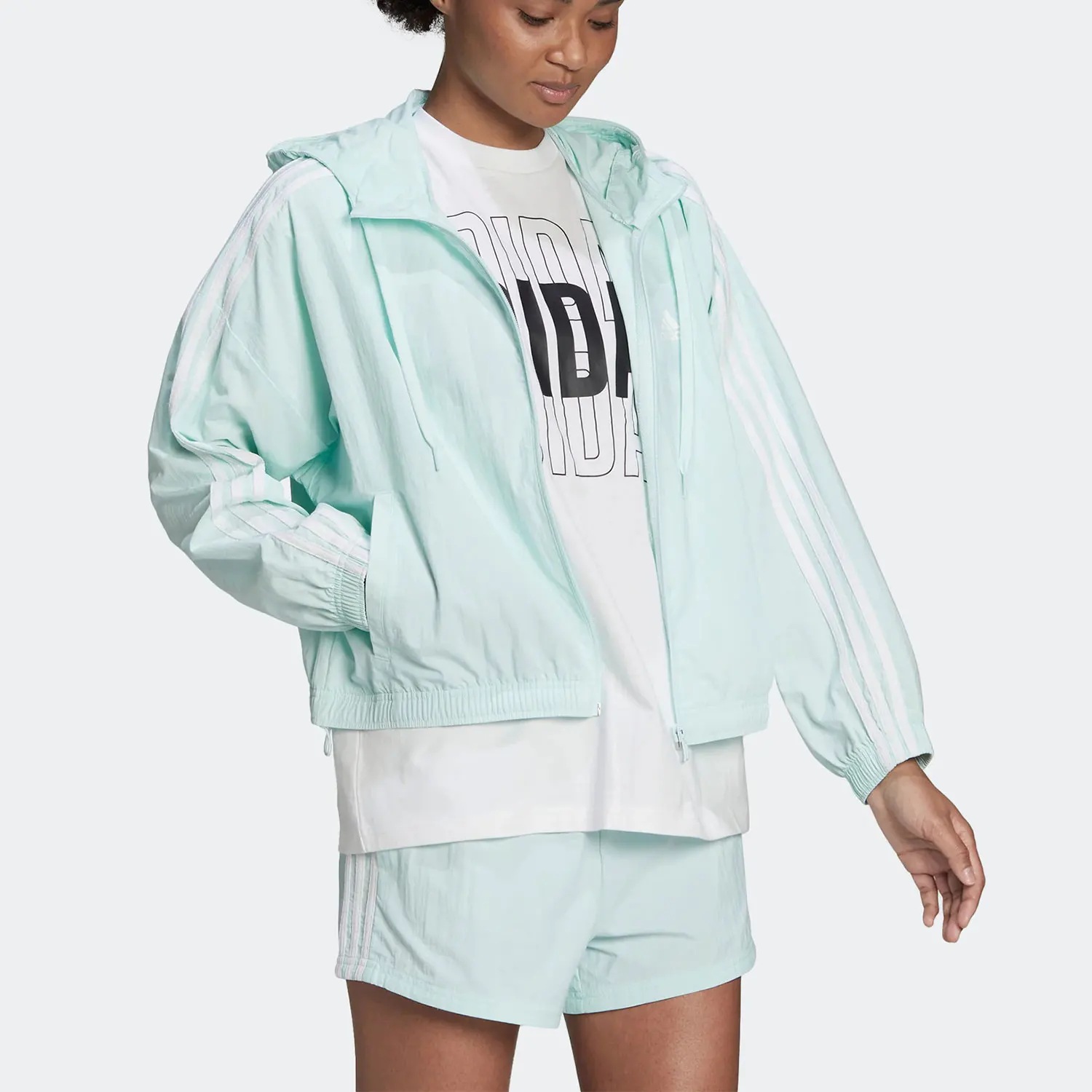 

Adidas genuine Women's Windproof Hooded Woven Jacket HC9158