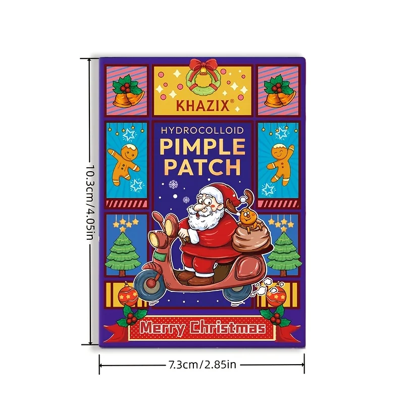 96 قطعة من رقعة حب الشباب ذات الغروانية المائية لعيد الميلاد، يخفف عيوب حب الشباب، وتميز التصميم اللطيف والالتصاق اللطيف