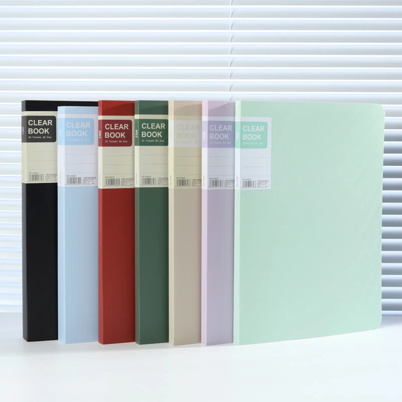 8K Multi-color Art Portfolio - Painting Collection Folder with Clear Inner Pockets (20-60 Pages), High Capacity