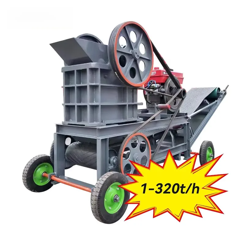 Frantoio per pietra mobile con frantoio a mascella mobile con schermo vibrante