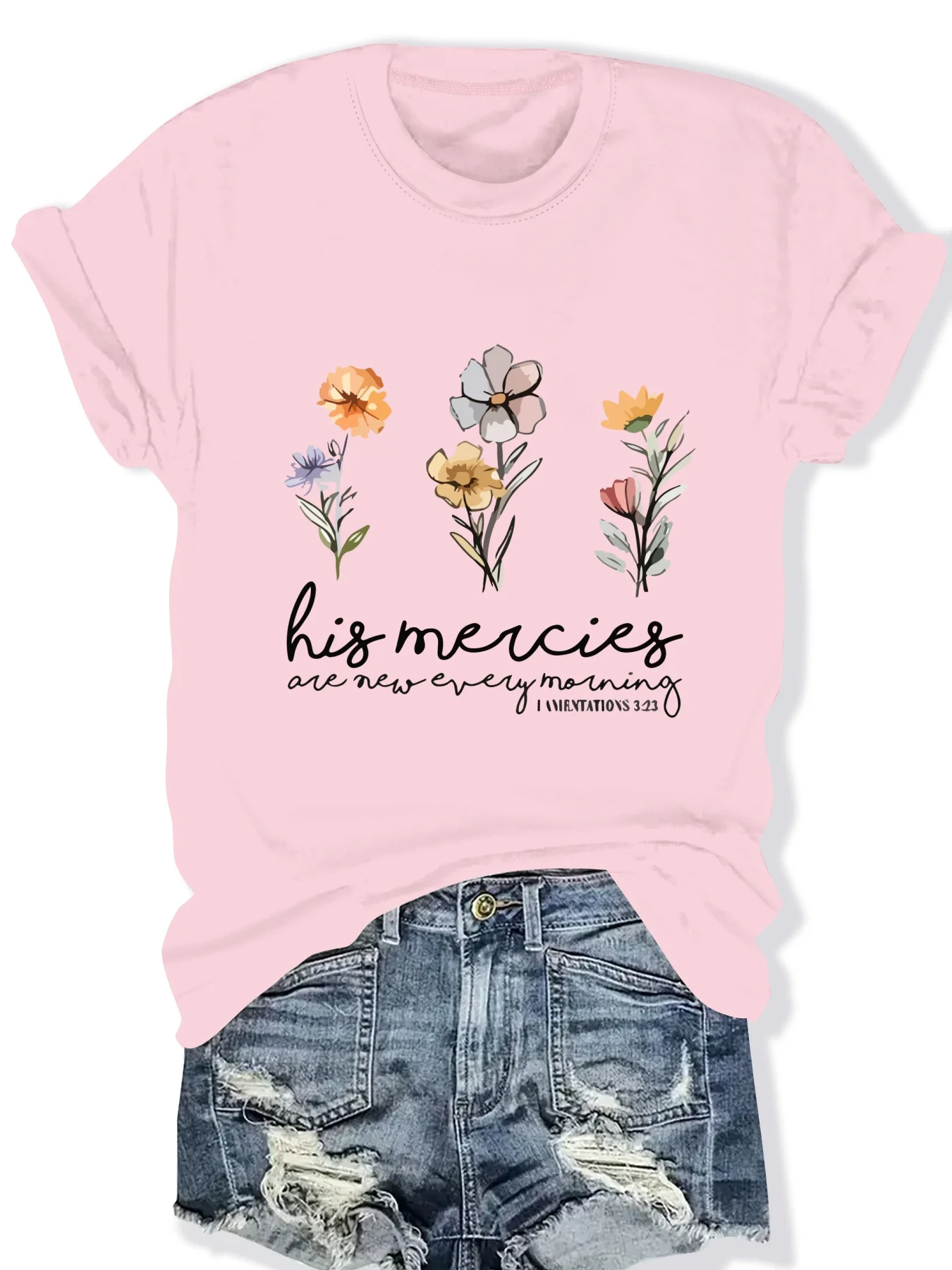 

Модная женская футболка с цветочным принтом, круглым вырезом и коротким рукавом, элегантная повседневная модель