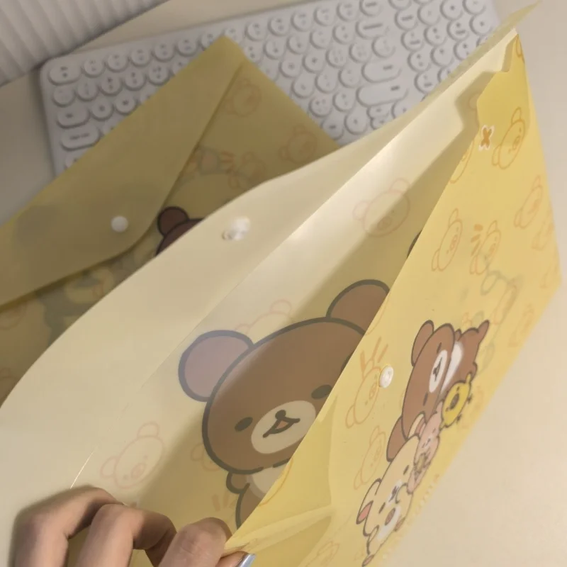 Rilakkuma A4 مجلد الكرتون مقاوم للماء أوراق الاختبار كيس التخزين سعة كبيرة القرطاسية حقيبة التخزين طالب اللوازم المكتبية #5
