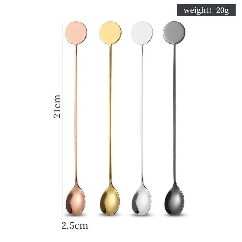 Colour Random Stainless Steel Coffee Scoop and Stirrer, Ideal for Ice Cream and Desserts, Delicate and Elegant Small Scoop